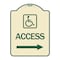 Signmission Access W/ Updated Isaand Right Arrow Heavy-Gauge Aluminum Architectural Sign, 24" H, TG-1824-24357 A-DES-TG-1824-24357 - alternate 1